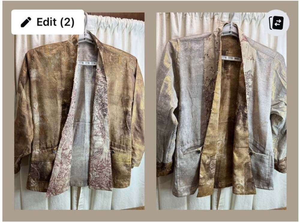 Nadya Reversible Kimono Jacket Metallic Art To Wear Vintage New Bali Size 1